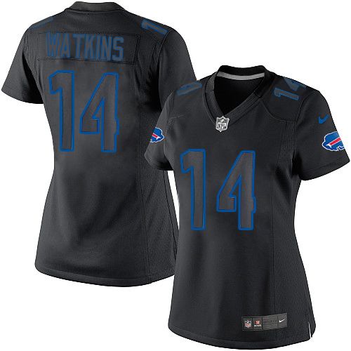 Women's Elite Sammy Watkins Nike Jersey Black - #14 Impact NFL Buffalo Bills